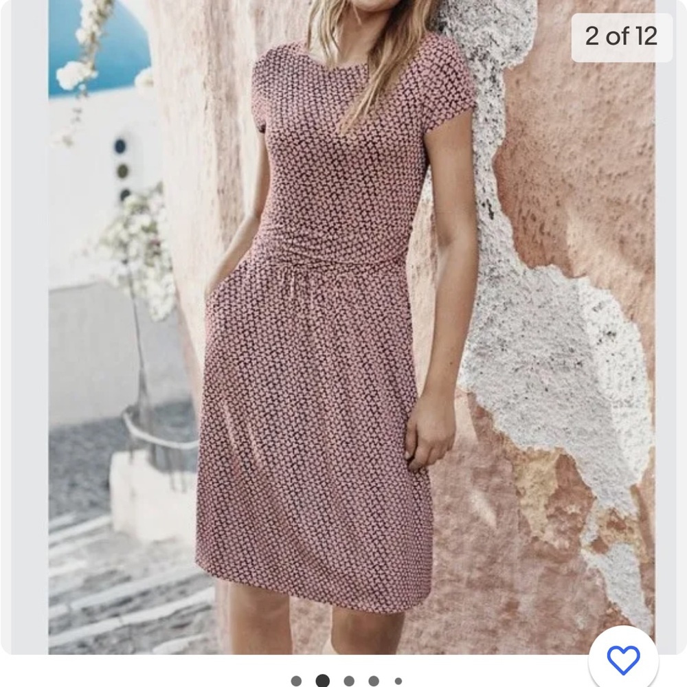 Boden Pink Daisy Amelie Jersey Dress w Pockets Size 2P - Picture 11 of 14